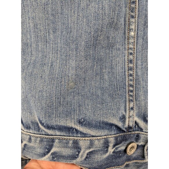 Vintage Y2K Levis Denim Vest Jacket Women Size M Distressed Grunge Western Retro - Picture 3 of 11